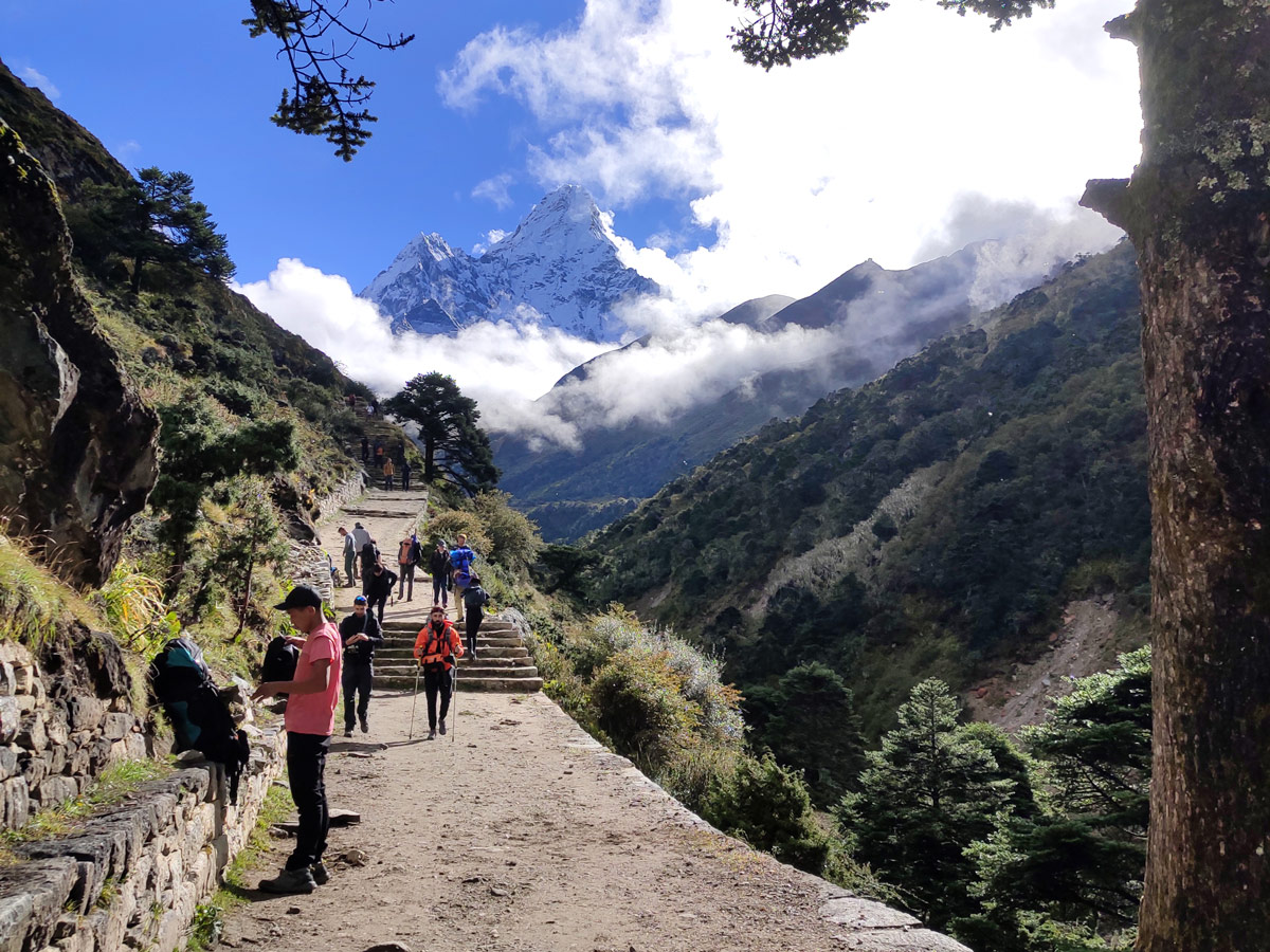 Trekkers on Everest Base Camp trek