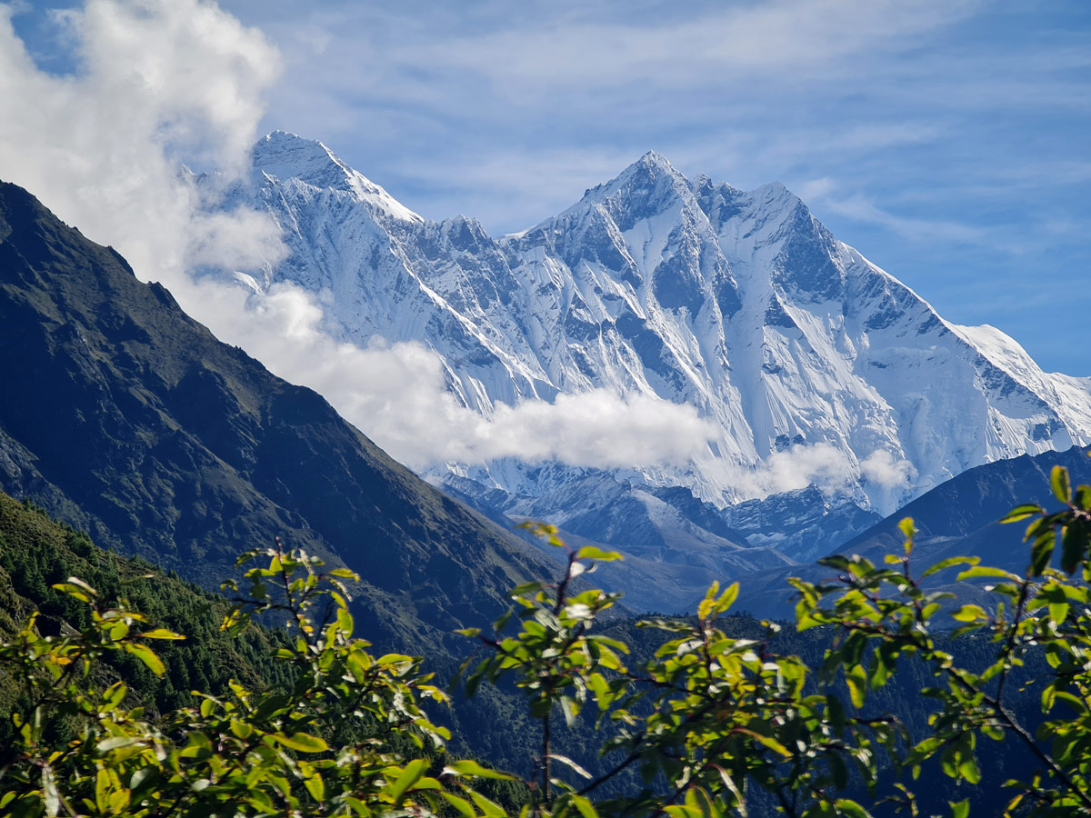 View of Mt Everest and Lhotse